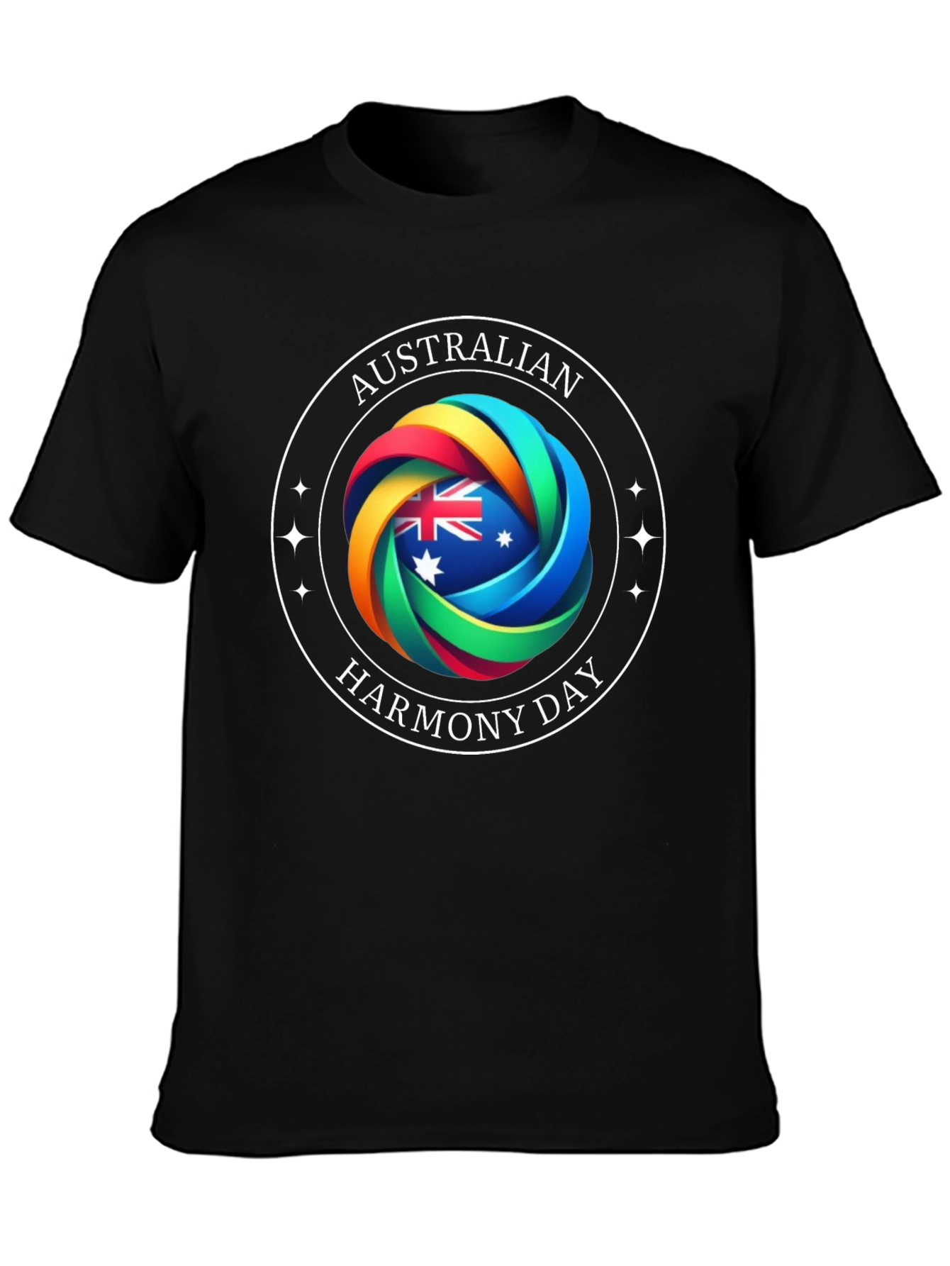 Australian Harmony Day Black T-Shirt