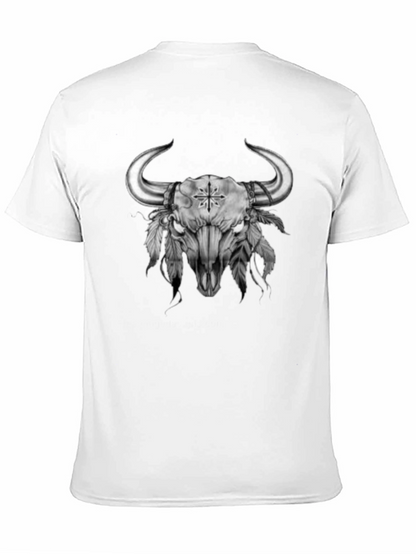 Bull Skull Graphic Tee - Western Style