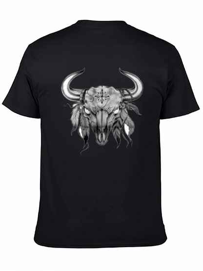 Bull Skull Graphic Tee - Western Style
