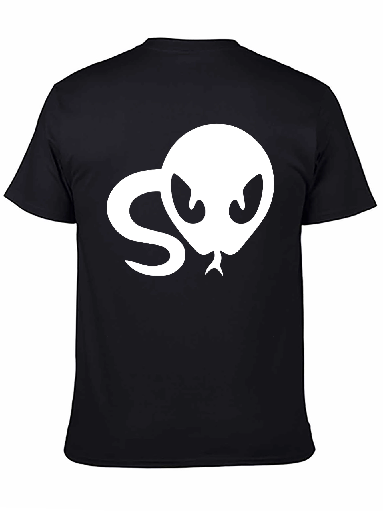 Snake Head Graphic Tee - Black Cotton T-Shirt