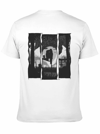 Nature Owl Graphic Black T-Shirt