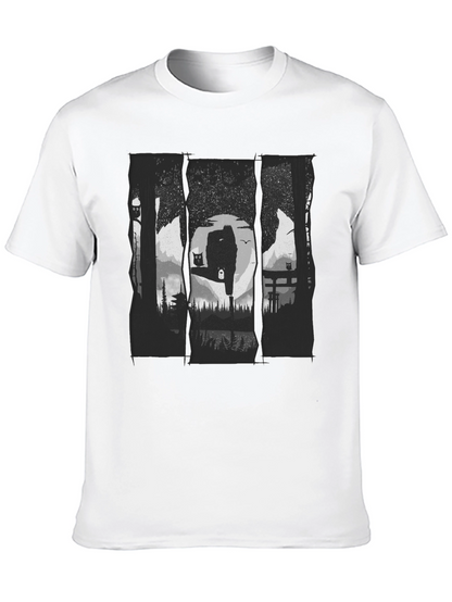 Nature Owl Graphic Black T-Shirt