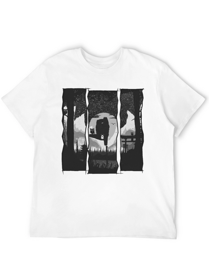 Nature Owl Graphic Black T-Shirt