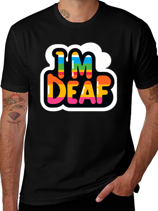 Im Deaf Rainbow T-Shirt - Black Cotton Tee