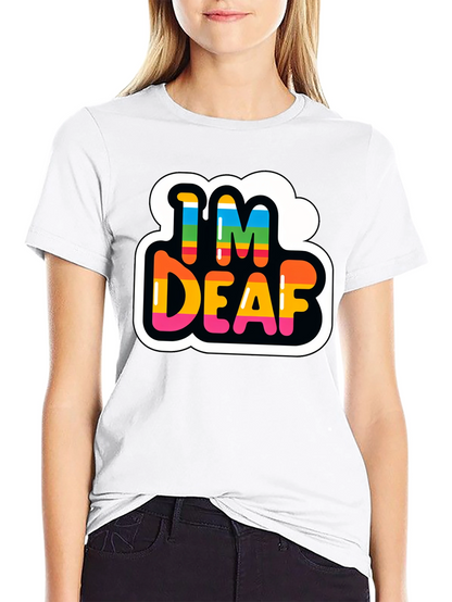 Im Deaf Rainbow T-Shirt - Black Cotton Tee