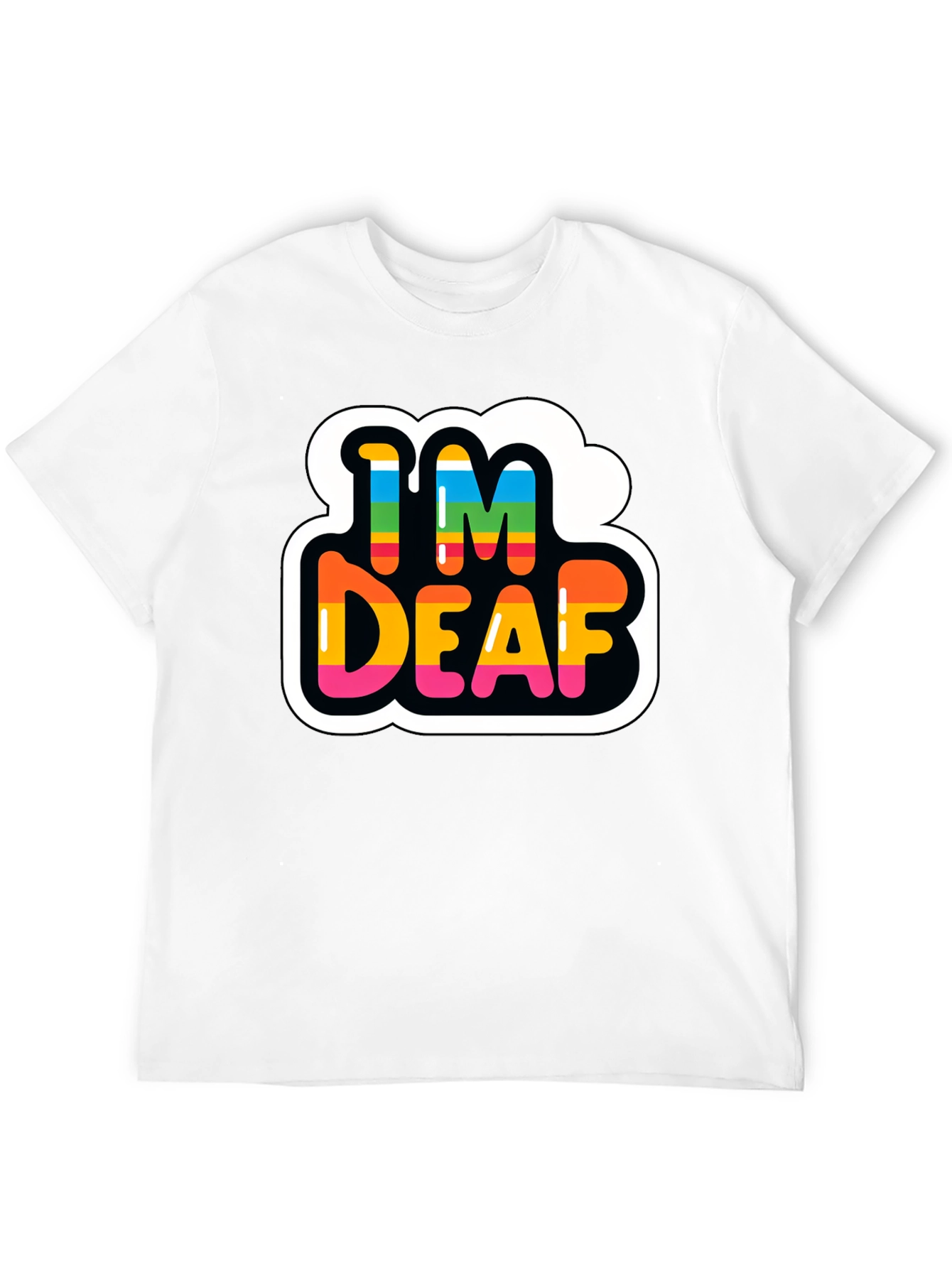 Im Deaf Rainbow T-Shirt - Black Cotton Tee