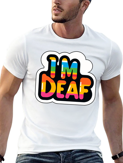 Im Deaf Rainbow T-Shirt - Black Cotton Tee