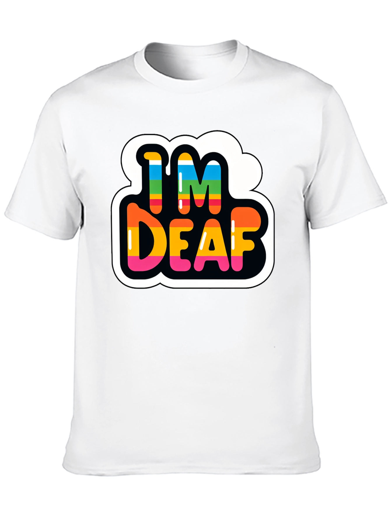 Im Deaf Rainbow T-Shirt - Black Cotton Tee
