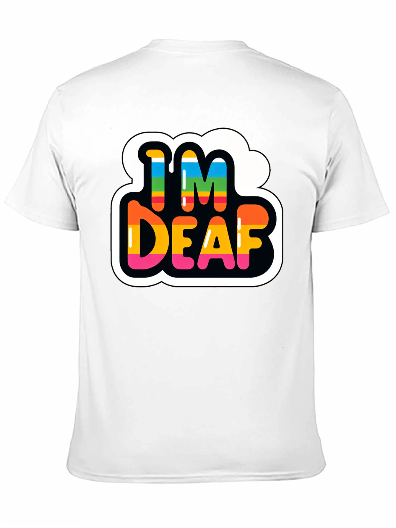 Im Deaf Rainbow T-Shirt - Black Cotton Tee