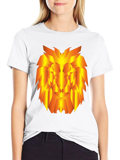 Geometric Lion Graphic Tee - Stylish Black T-Shirt