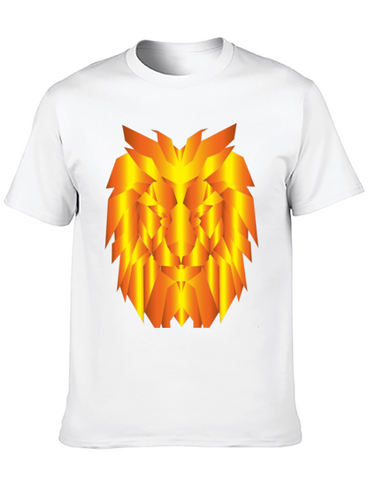 Geometric Lion Graphic Tee - Stylish Black T-Shirt