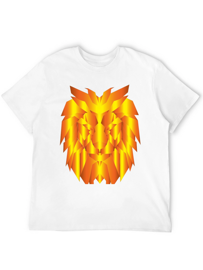 Geometric Lion Graphic Tee - Stylish Black T-Shirt