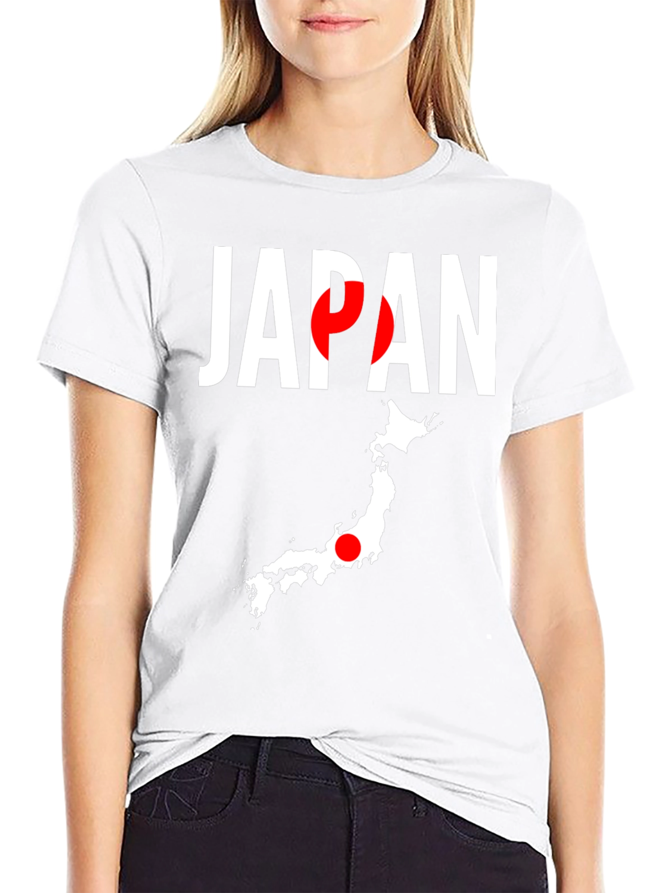 Japan Flag Graphic Tee - Black Crew Neck T-Shirt