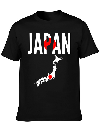 Japan Flag Graphic Tee - Black Crew Neck T-Shirt
