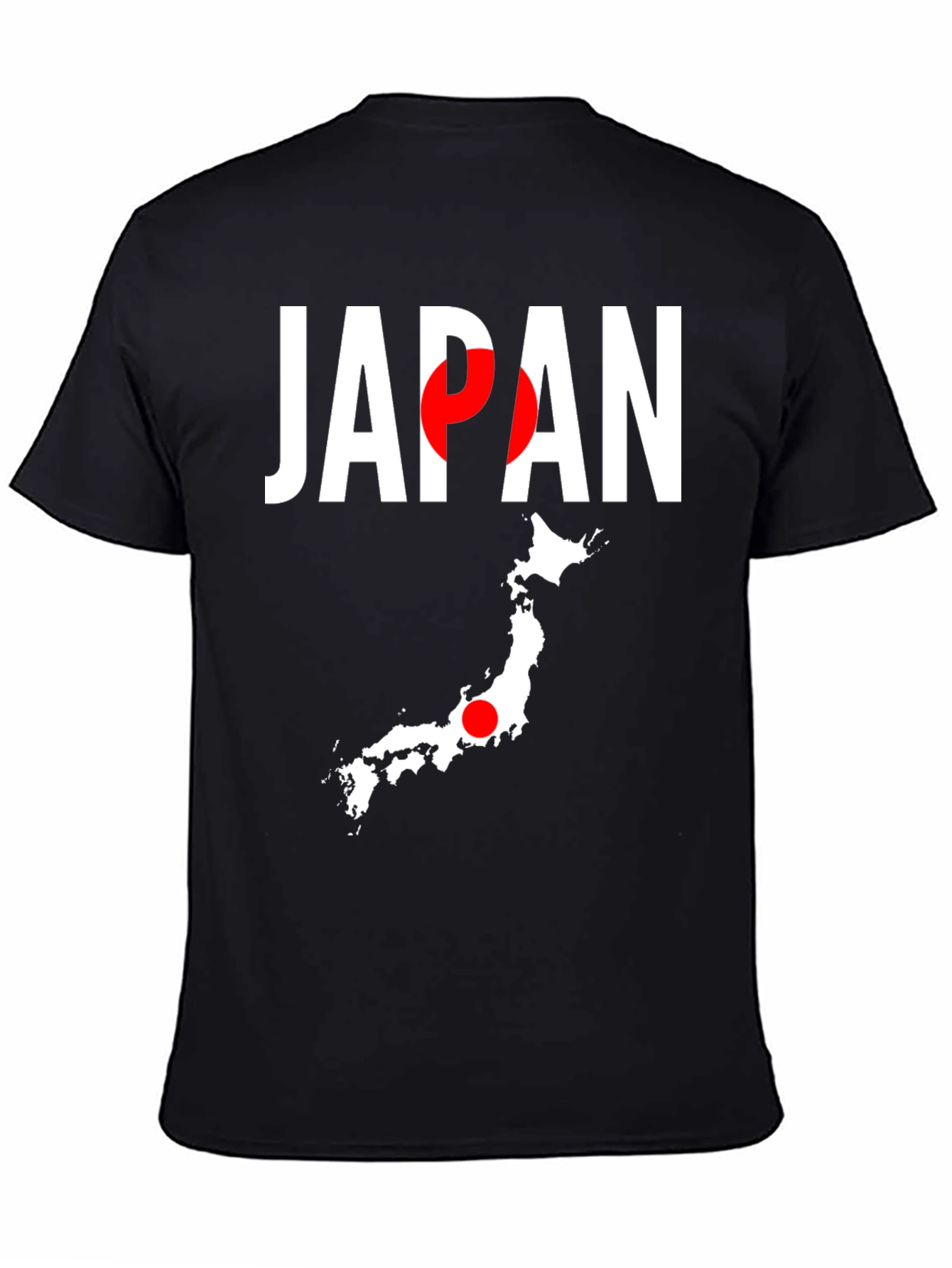 Japan Flag Graphic Tee - Black Crew Neck T-Shirt