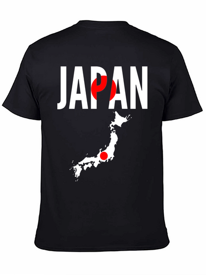 Japan Flag Graphic Tee - Black Crew Neck T-Shirt