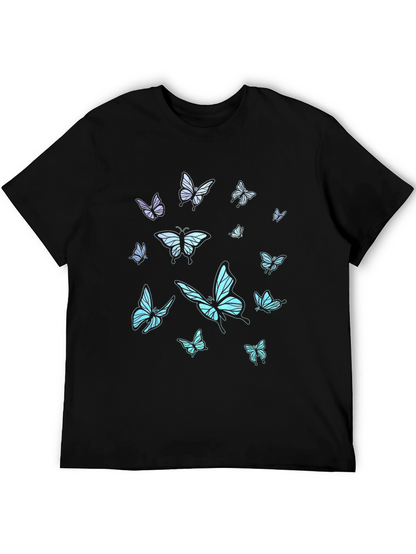 Butterfly Print Black T-Shirt