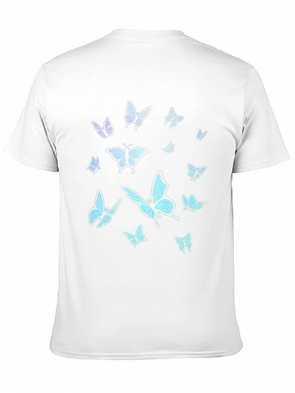 Butterfly Print Black T-Shirt