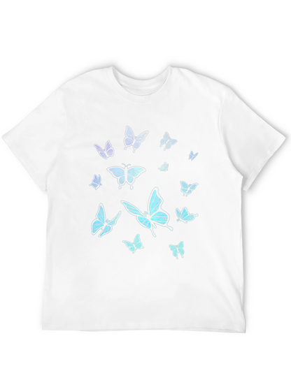Butterfly Print Black T-Shirt