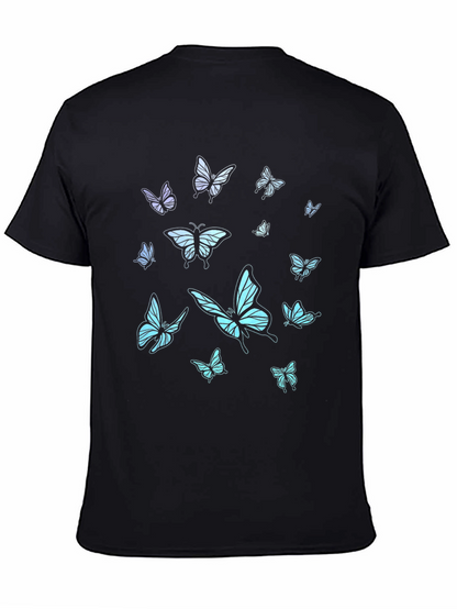 Butterfly Print Black T-Shirt
