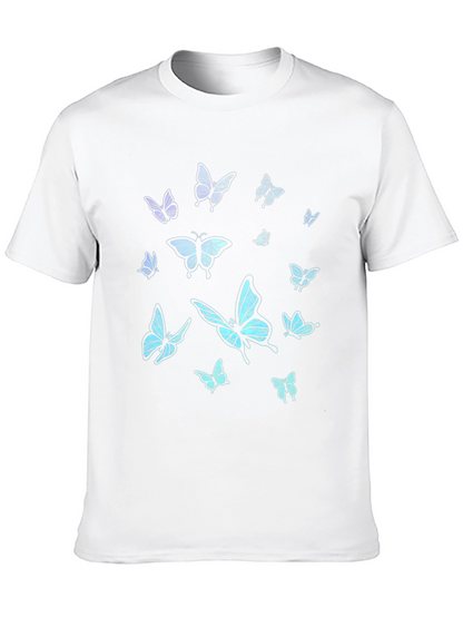 Butterfly Print Black T-Shirt