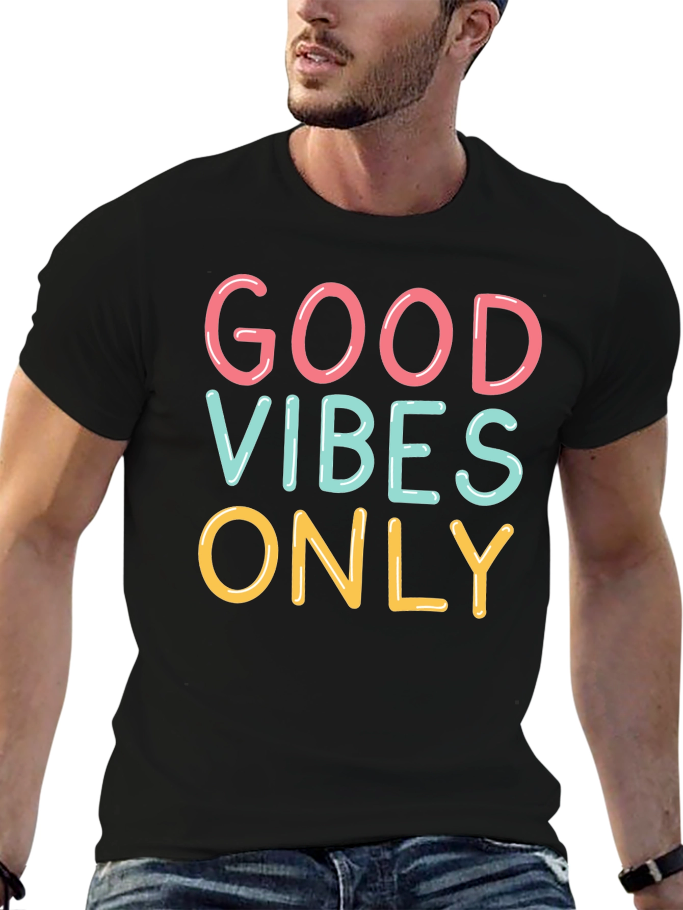 Good Vibes Only Graphic Tee - Trendy Casual Shirt