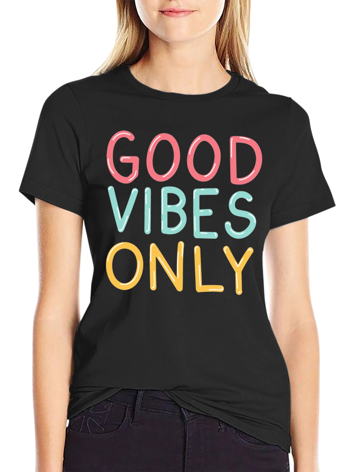 Good Vibes Only Graphic Tee - Trendy Casual Shirt