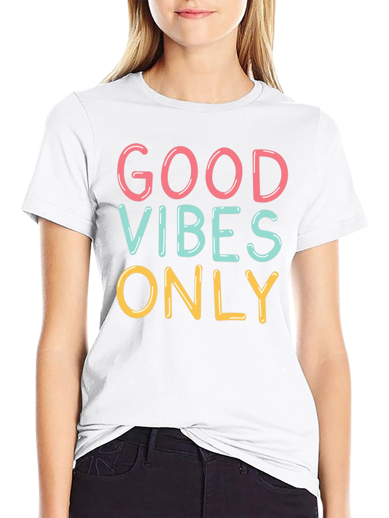 Good Vibes Only Graphic Tee - Trendy Casual Shirt