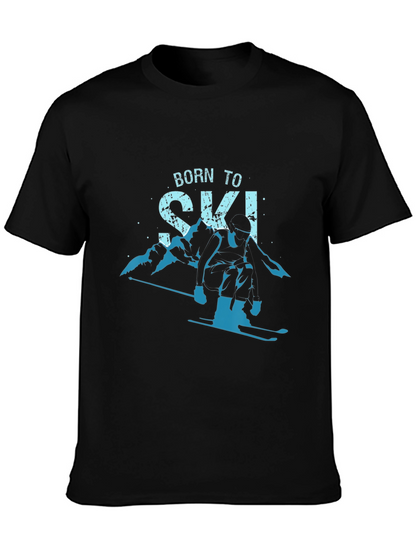 Born To Ski T-Shirt Mountain Graphic Tee