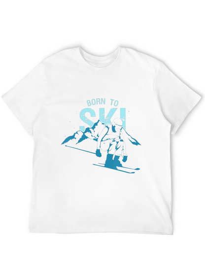 Born To Ski T-Shirt Mountain Graphic Tee