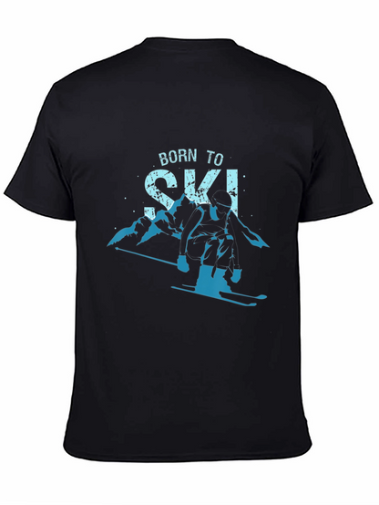 Born To Ski T-Shirt Mountain Graphic Tee