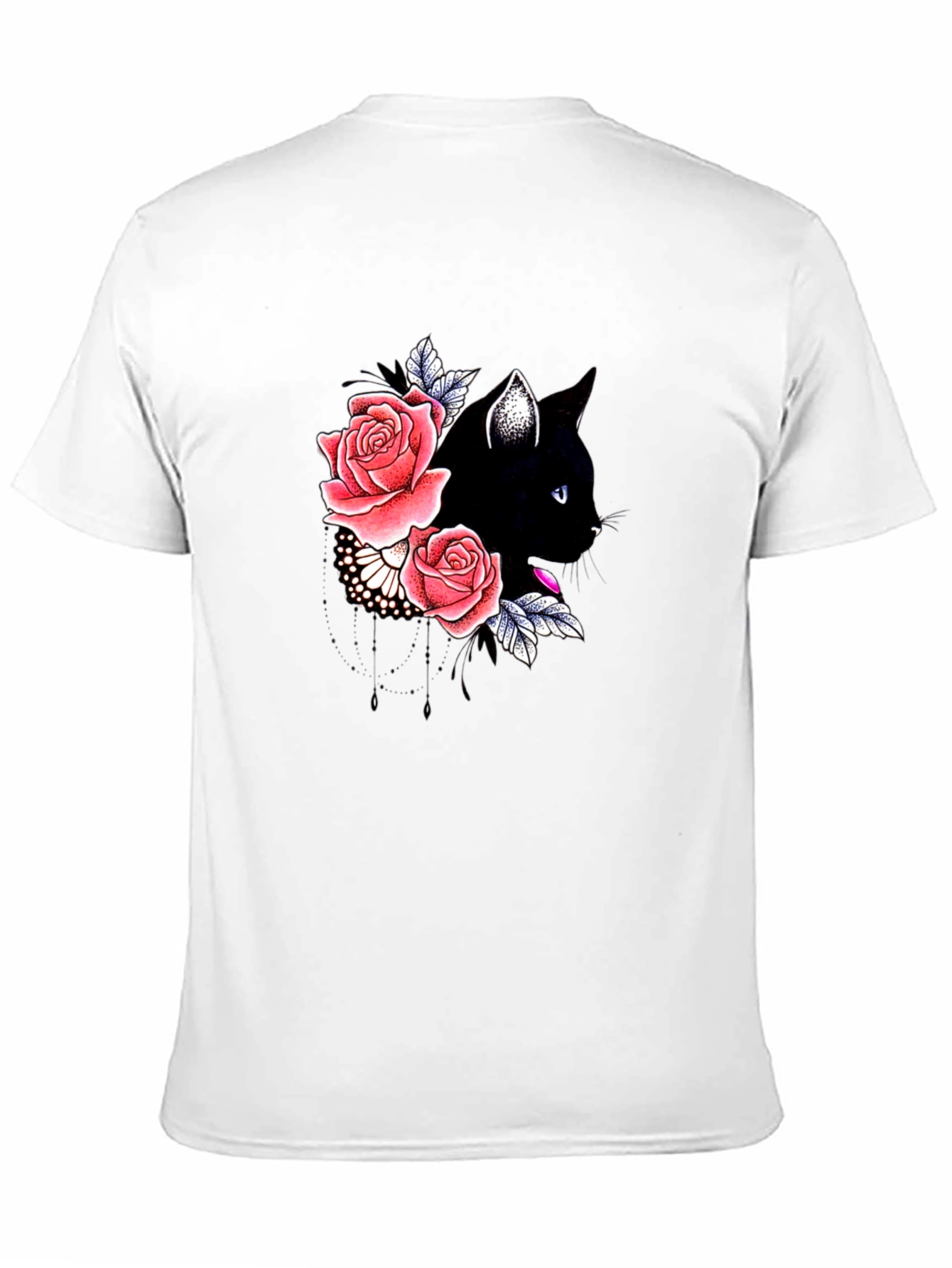 Black Cat Floral T-Shirt