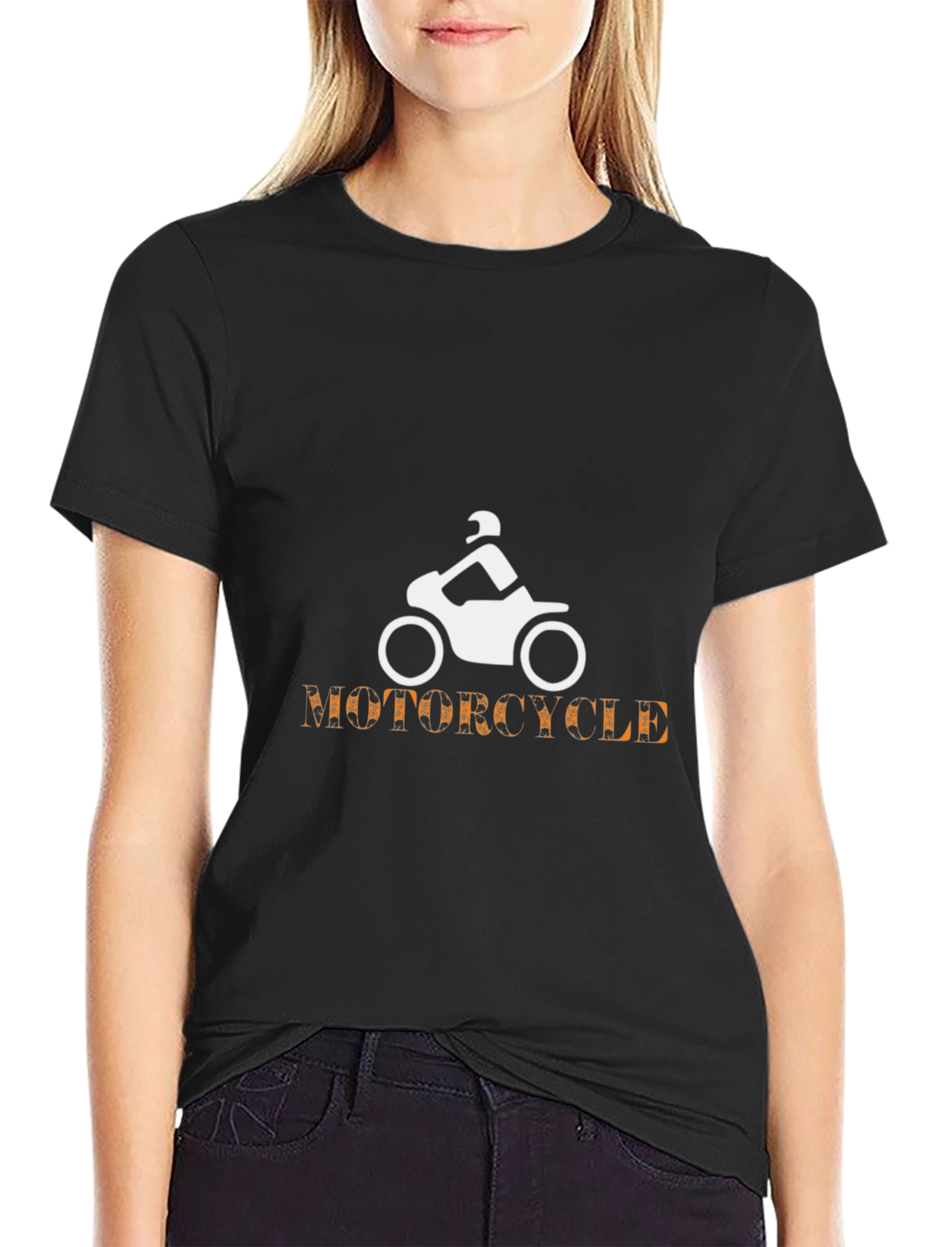 Mens Black Motorcycle Graphic Tee