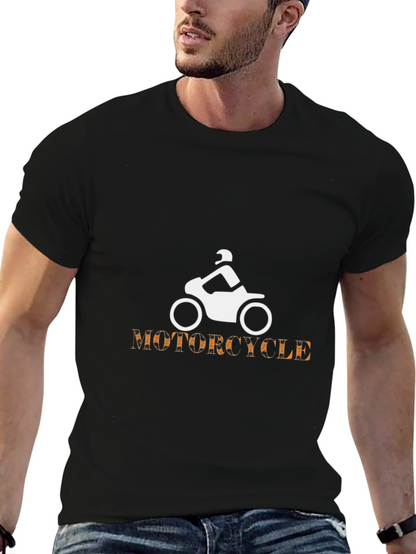 Mens Black Motorcycle Graphic Tee