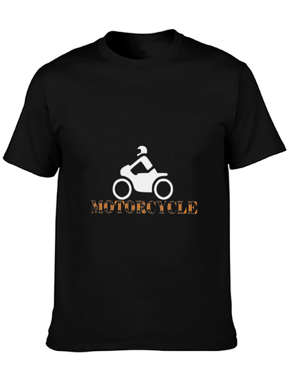 Mens Black Motorcycle Graphic Tee