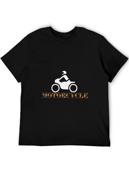 Mens Black Motorcycle Graphic Tee