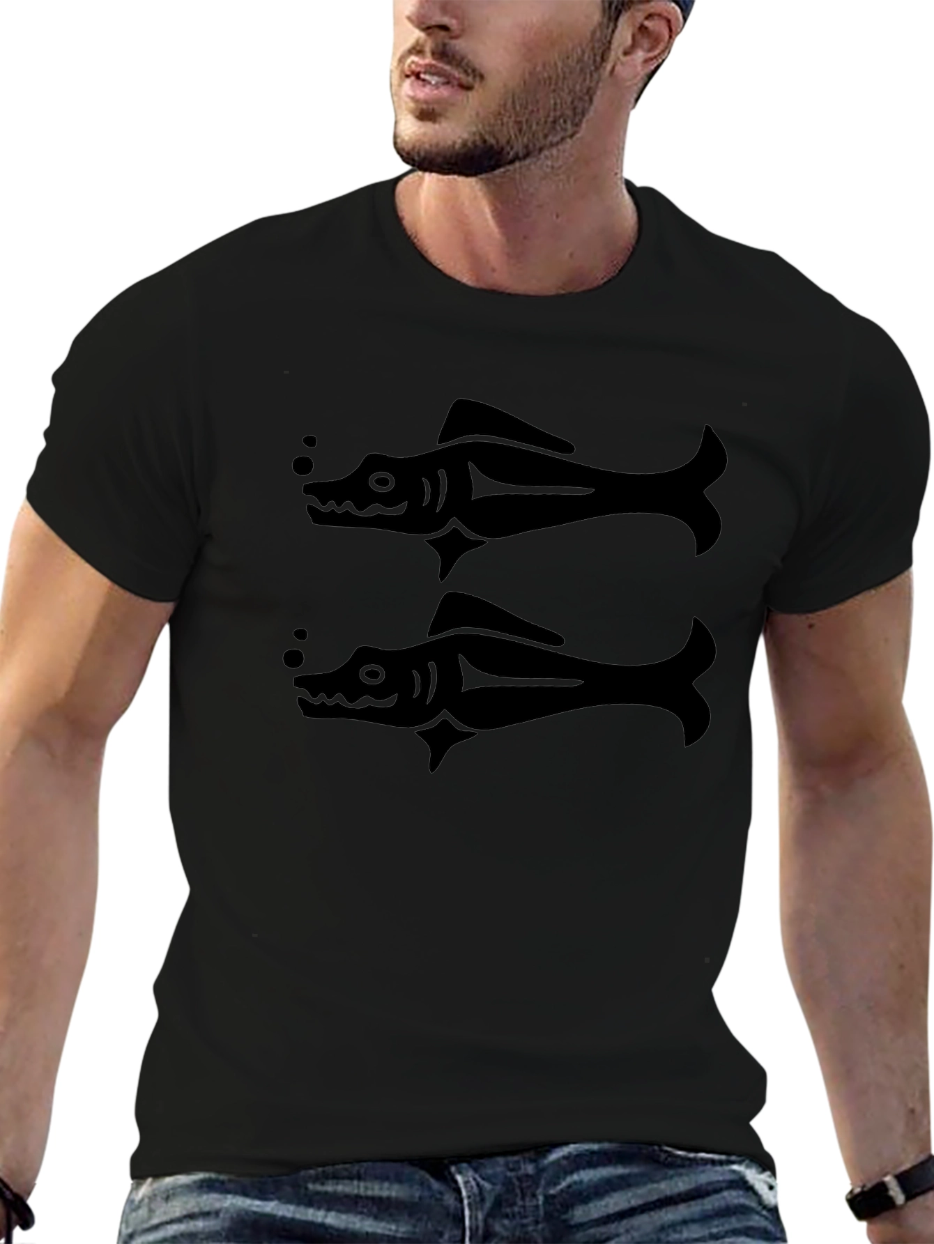 Black Fish Graphic T-Shirt - Stylish Mens Tee