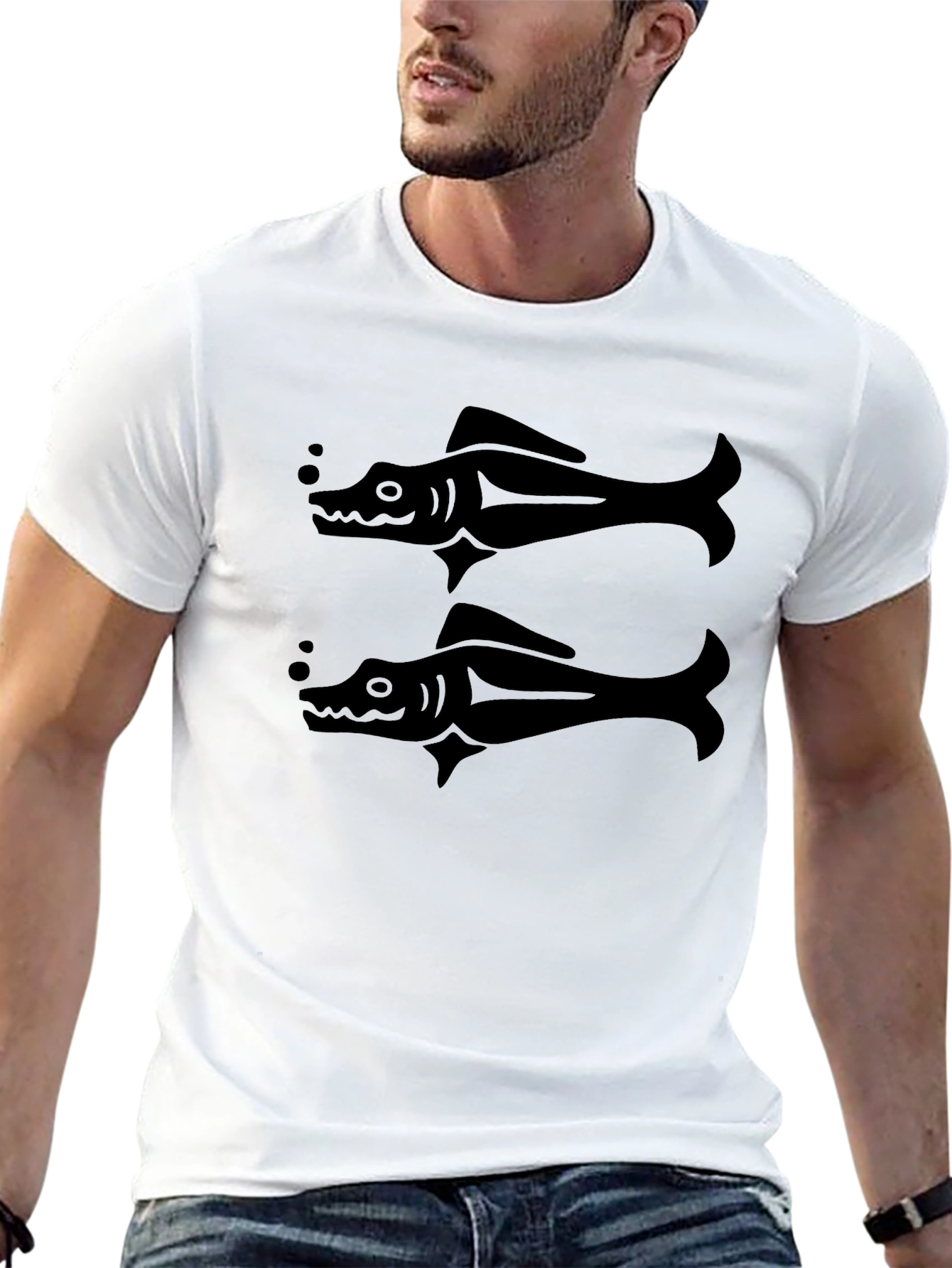 Black Fish Graphic T-Shirt - Stylish Mens Tee