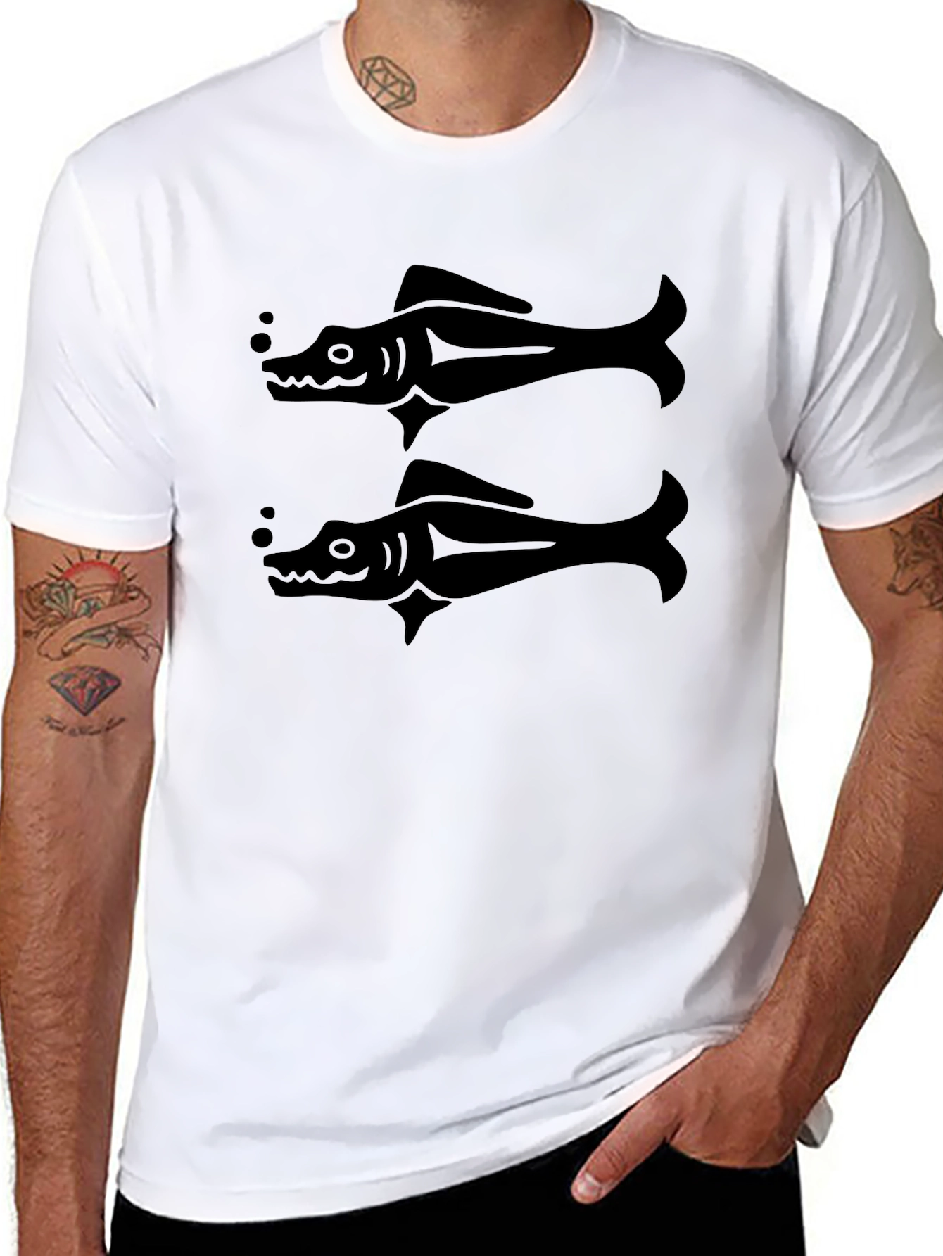 Black Fish Graphic T-Shirt - Stylish Mens Tee
