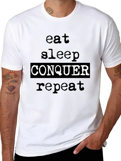 Eat Sleep Conquer Repeat Graphic Tee