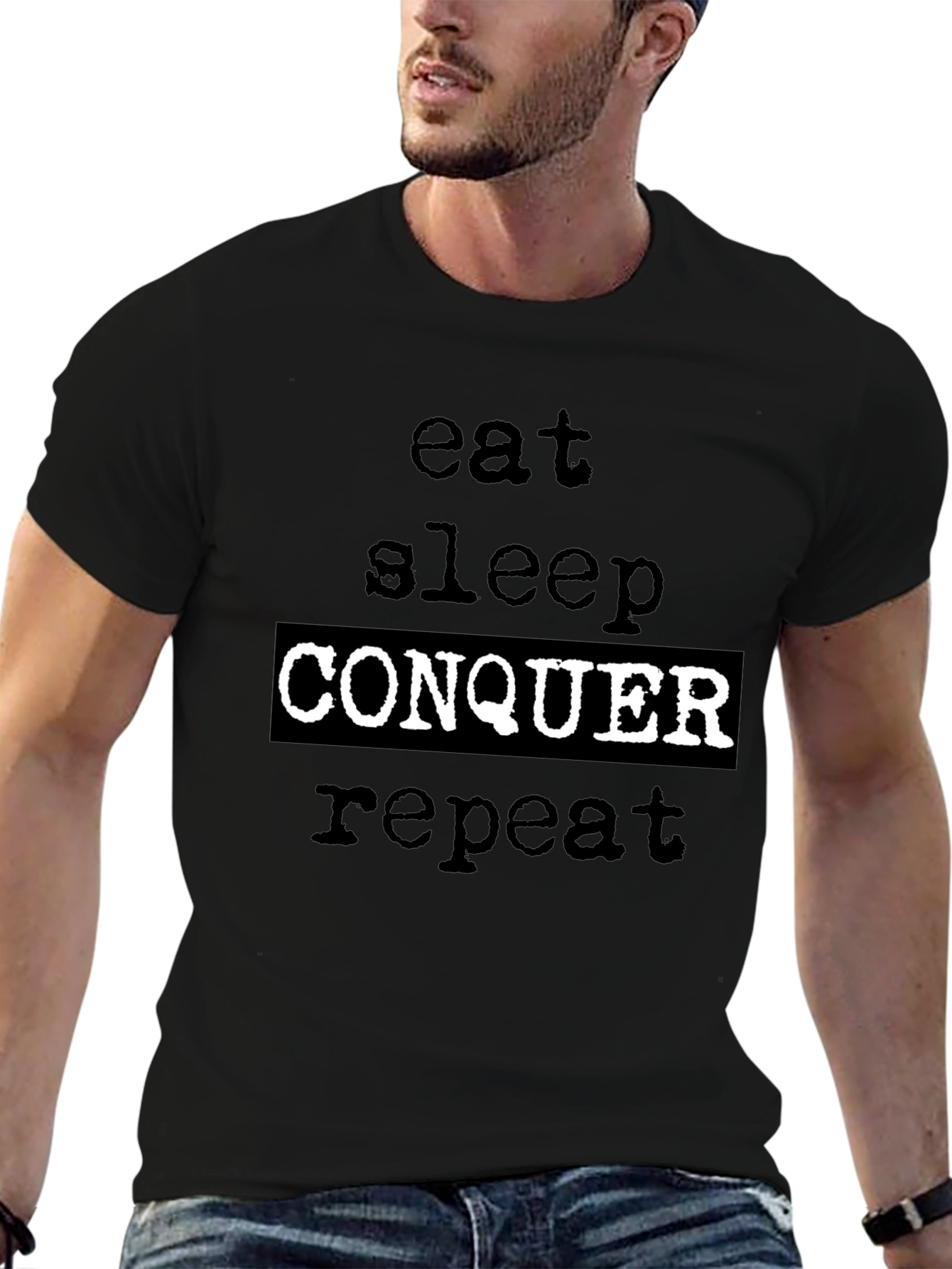 Eat Sleep Conquer Repeat Graphic Tee