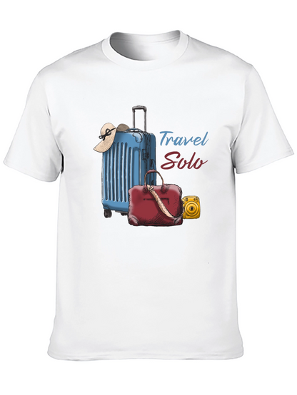 Travel Solo Black T-Shirt - Adventure Awaits!