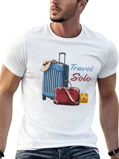 Travel Solo Black T-Shirt - Adventure Awaits!