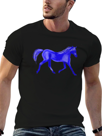 Blue Horse Graphic T-Shirt