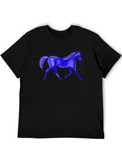 Blue Horse Graphic T-Shirt
