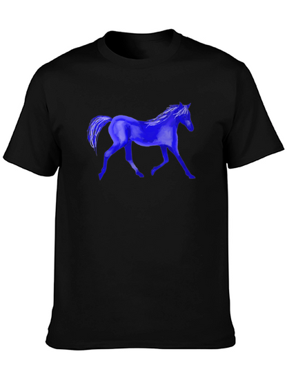 Blue Horse Graphic T-Shirt