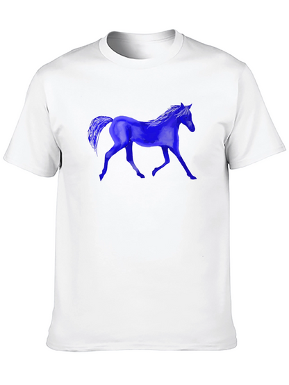 Blue Horse Graphic T-Shirt