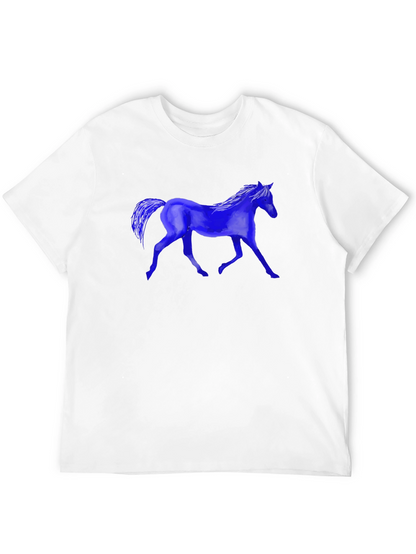 Blue Horse Graphic T-Shirt