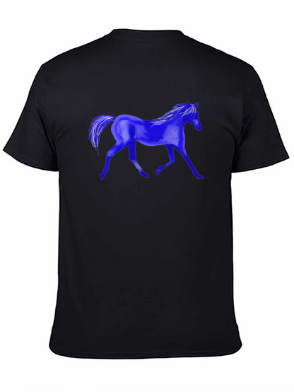 Blue Horse Graphic T-Shirt
