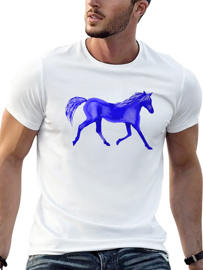 Blue Horse Graphic T-Shirt